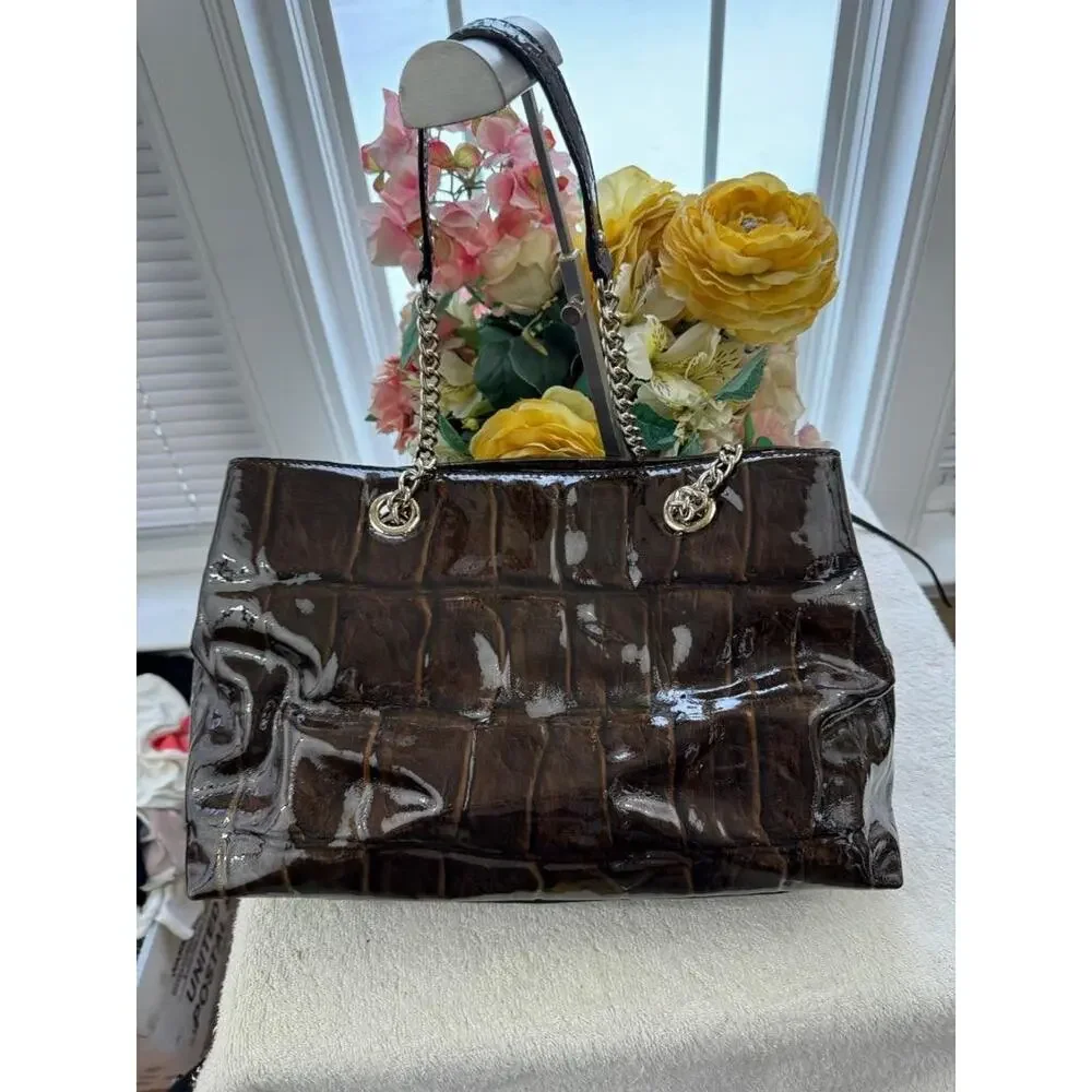 Kate Spade Knightsbridge Maryanne Croc Patent Leather brown Tote bag (pu3000